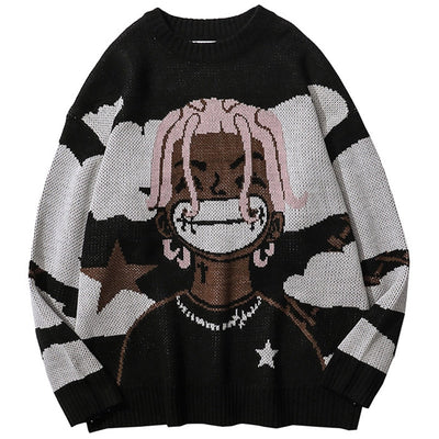 Handstitched Harajuku Thick Rapper Sweater